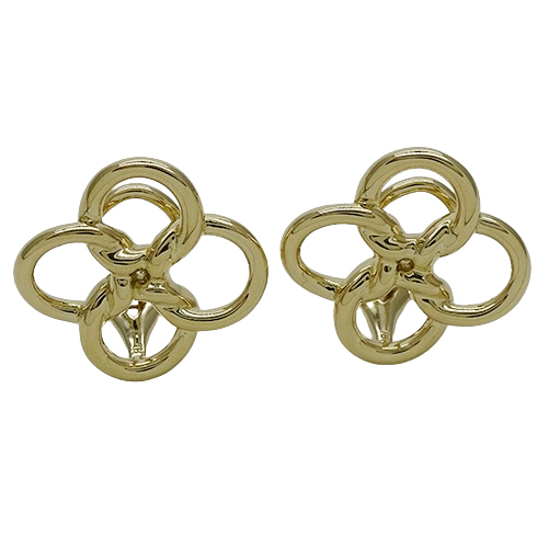  Tiffany TIFFANY&Co. earrings lady's brand 750YG L sa Pele ti Quadrifoglio Gold both ear for polished 