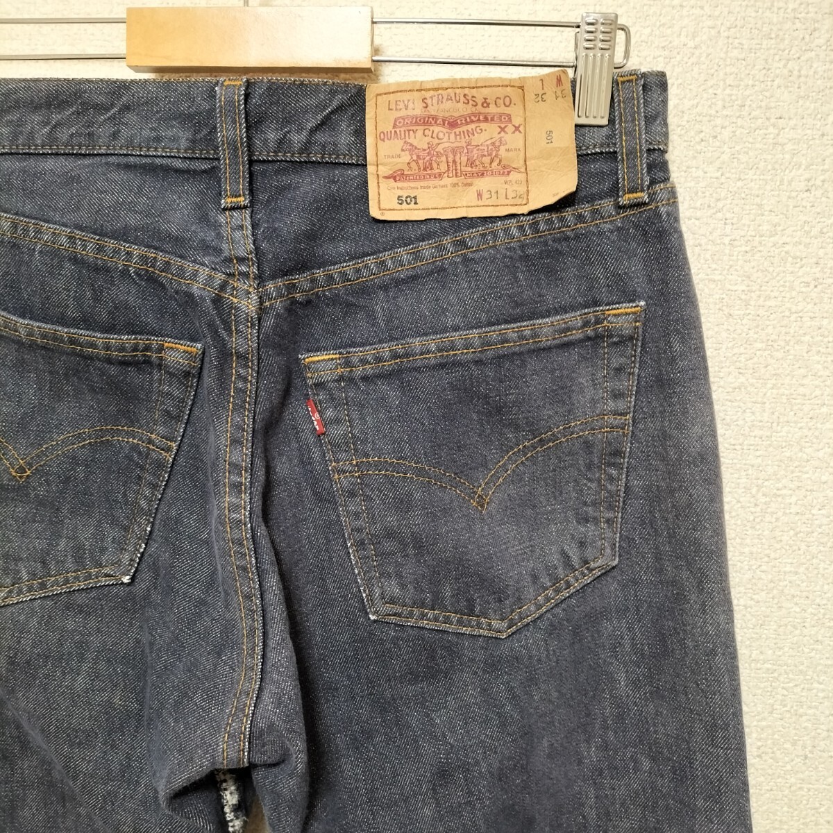 ★00s OLD EURO LEVI'S501 デニムパンツ ジーンズ ボトムス W31 濃紺 ユーロ リーバイス501 ポーランド製 ヴィンテージ オールド 古着 USED_画像1