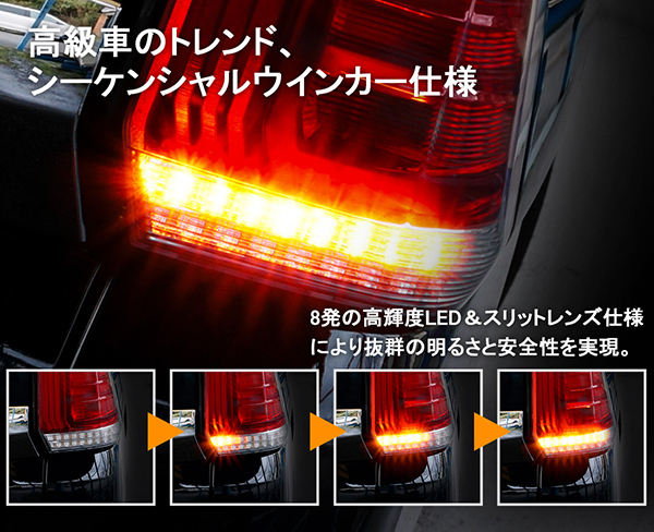 保証付き新品　ニッサン C27 セレナ ファイバーLEDテールランプ 前期用 ハイウェイスター e-power ライダー レッドクリアー クリスタルアイ_画像5