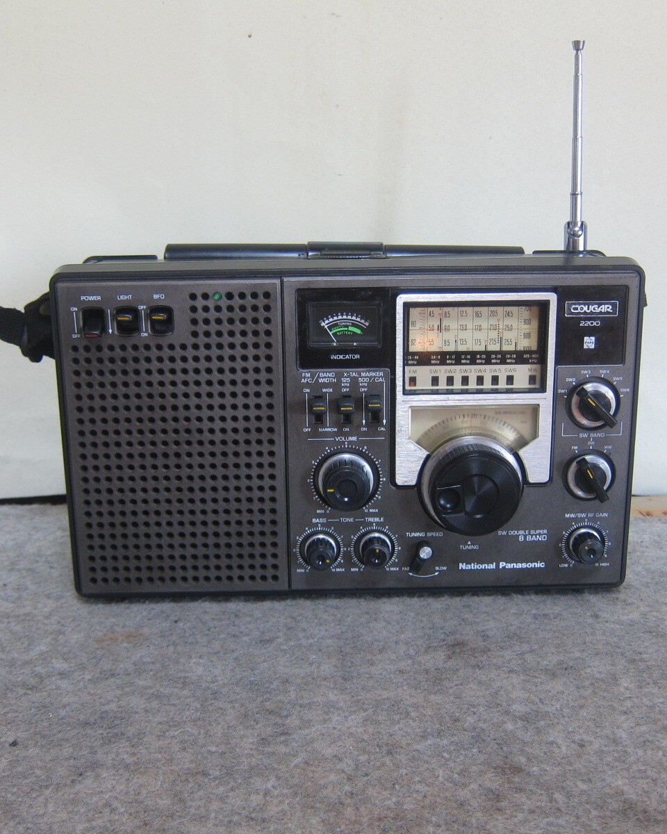 National クーガー2200 RF-2200 FM/MW/SW6バンド 電源表示付 ACケーブル付 整備動作確認品 12-32_画像1