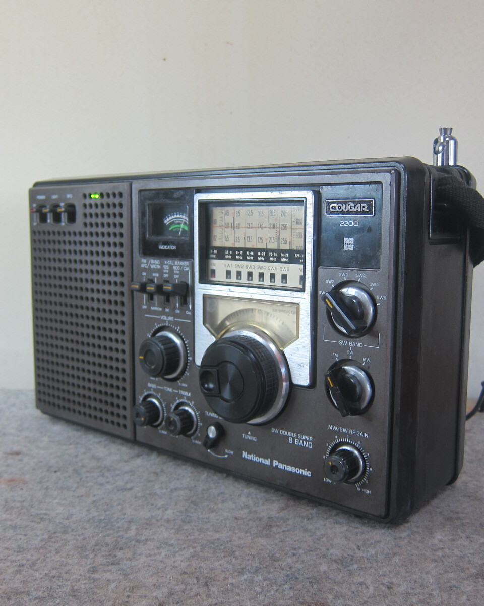 National クーガー2200 RF-2200 FM/MW/SW6バンド 電源表示付 ACケーブル付 整備動作確認品 12-32