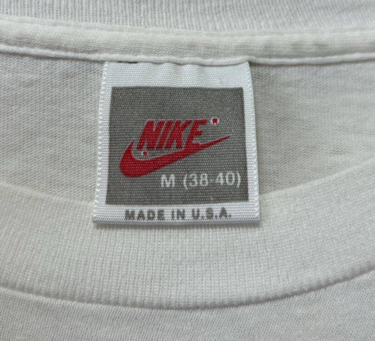 90\'s USA производства NIKE VINTAGE Nike Vintage swoshu Logo принт короткий рукав футболка белый 70s 80sgotsu Nike способ машина футбол центральный 