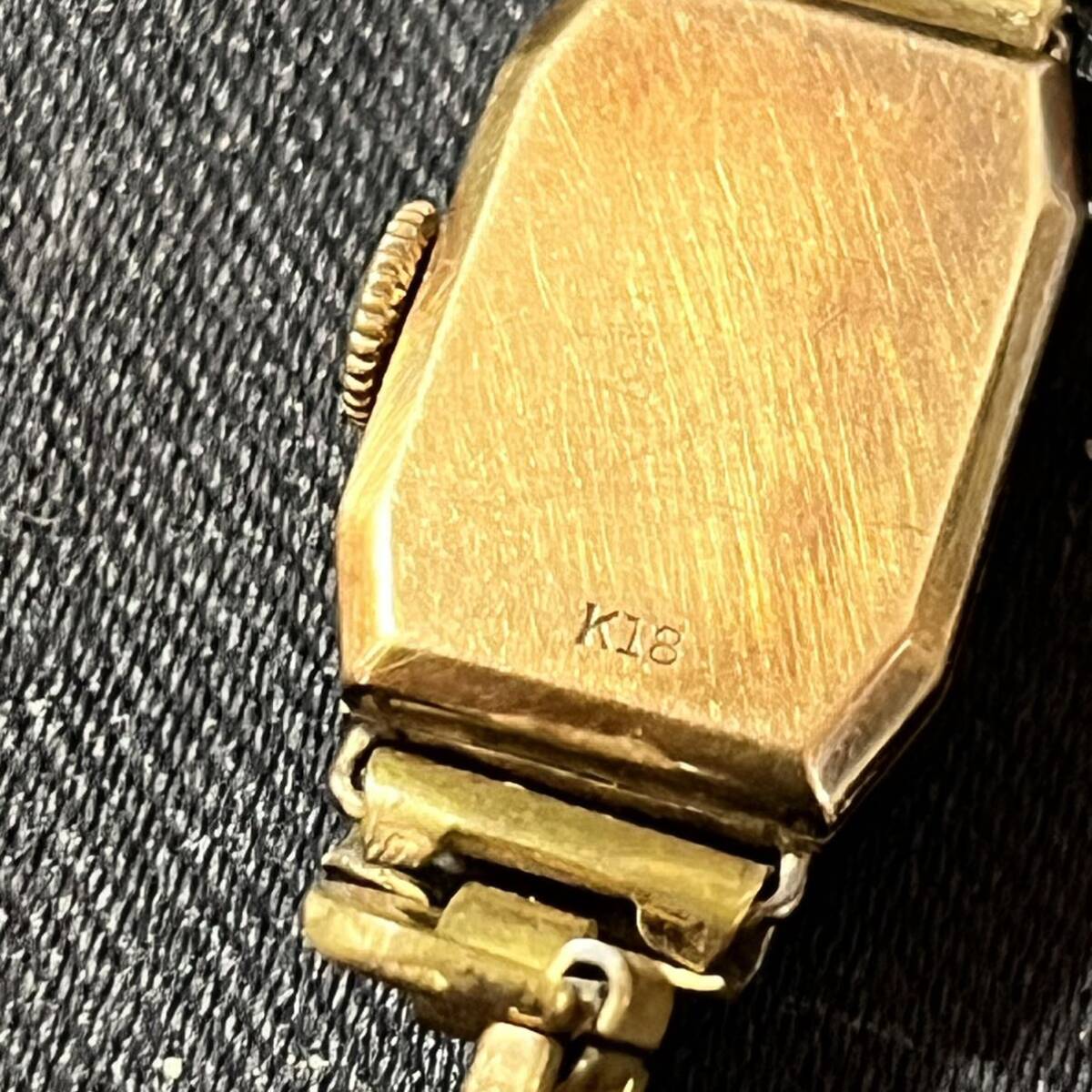 BRITIX ブリティックス K18 手巻き アンティーク 腕時計 レディース 動作品 K18刻印あり 18金の画像3