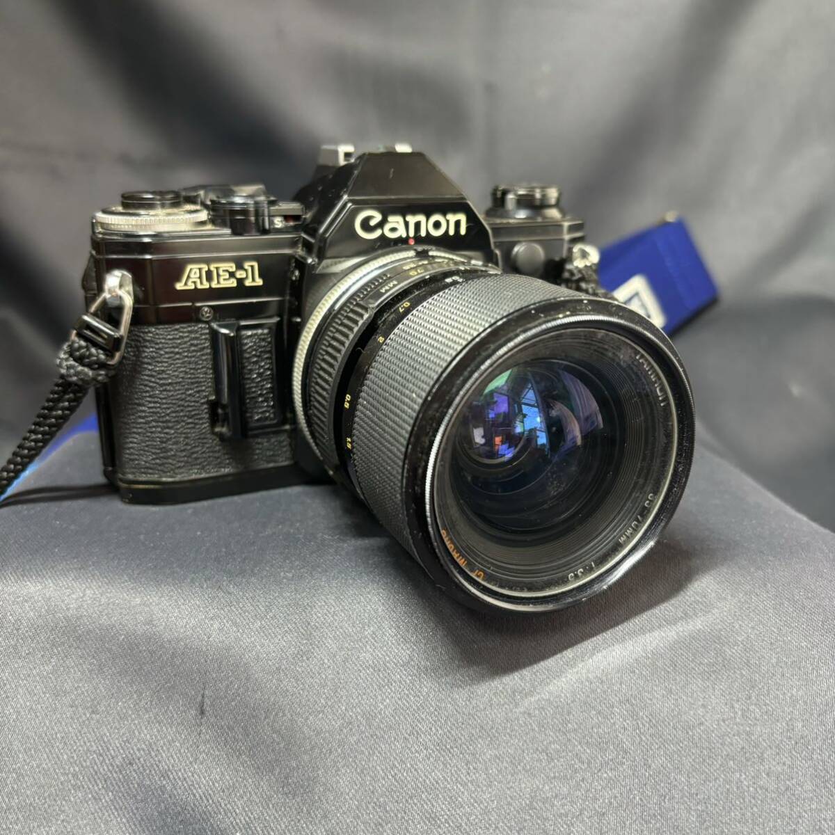 Canon キャノン AE-1 一眼レフ フィルムカメラ/カメラレンズ TAMRON 35-70mm 1:3.5 ボディ ブラック 動作未確認_画像1