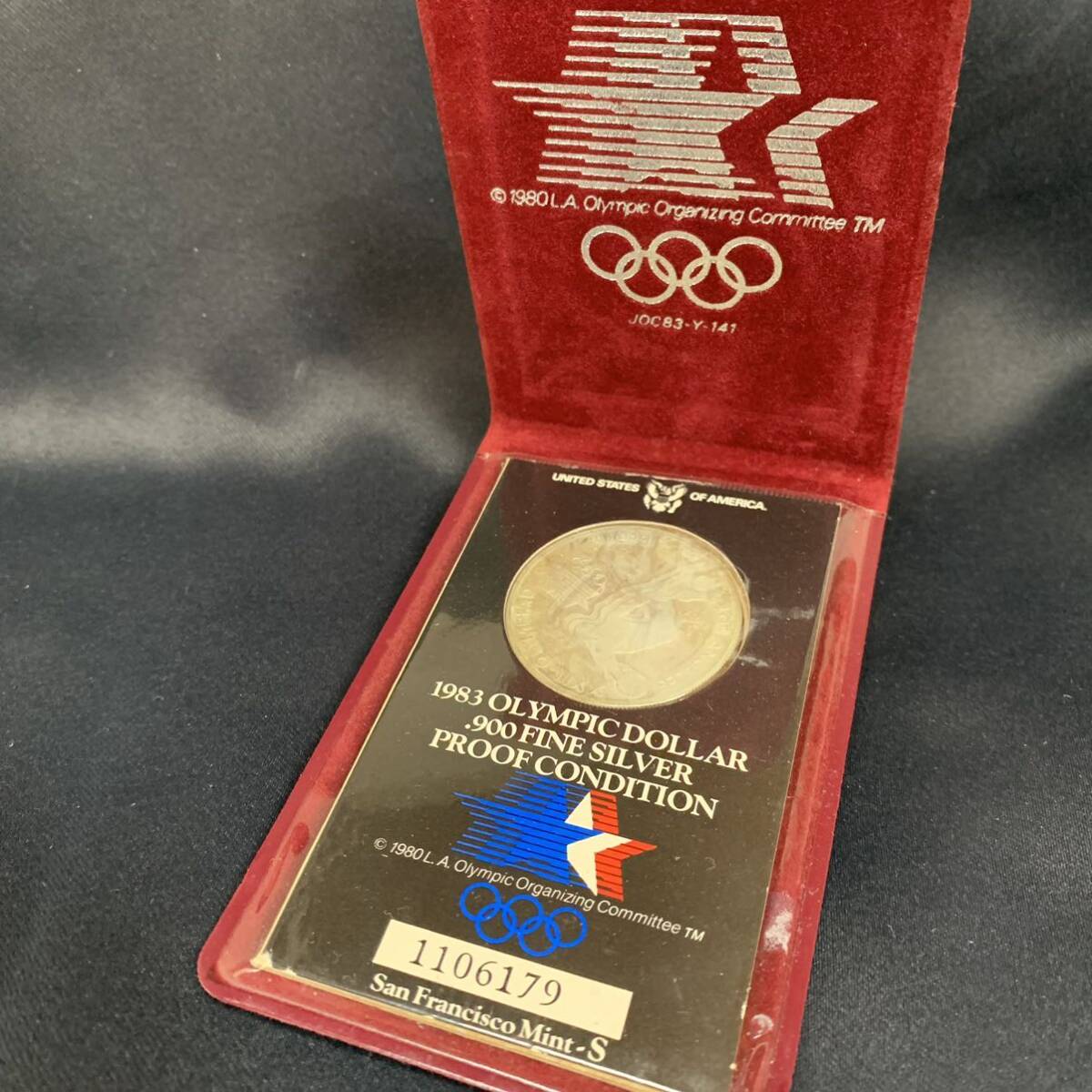 1983 OLYMPIC DOLLAR .900 FINE SILVER ロサンゼルス オリンピック 銀貨 コイン 純銀 シルバー 記念硬貨 当時物 希少の画像1