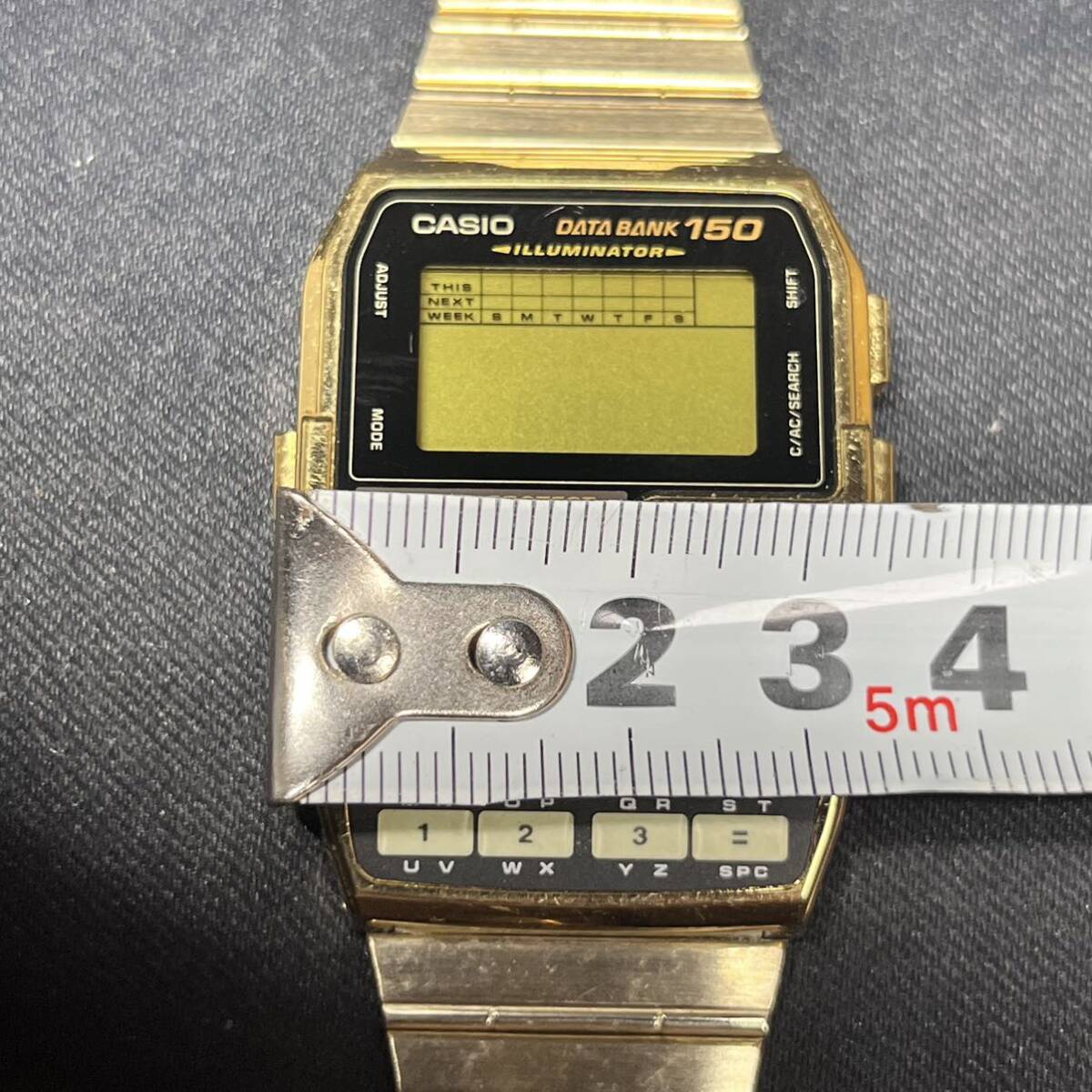 CASIO カシオ DATA BANK 150 データバンク DBC-1500 メンズ腕時計 クオーツ デジタル ゴールドカラー 動作未チェック_画像6