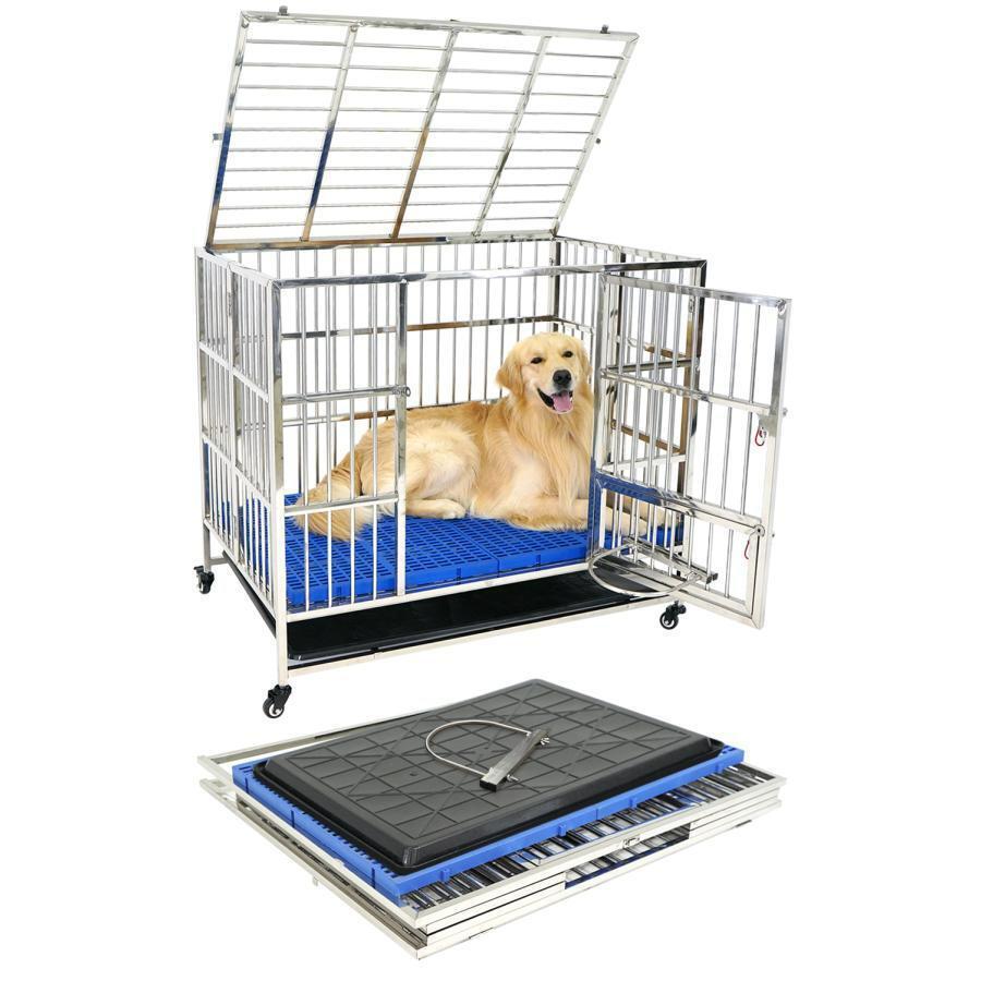 新品即決】犬用 ステンレス ケージ 折りたたみ 大型犬 中型犬 新品即決】犬用 ステンレス ケージ 折りたたみ 大型犬 中型犬