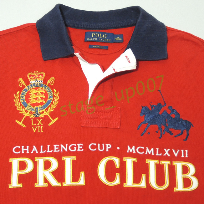 RALPH LAUREN（ラルフローレン）／POLO PRL CLUB 半袖レッドポロシャツ CUSTOM FIT/1290868/sizeM(175-96A) ／管BKCQ_画像2