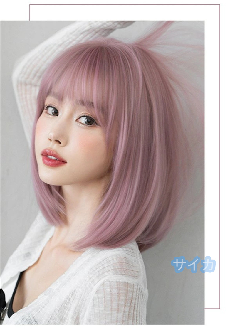  wig lady's full wig medium strut wig attaching wool Bob wig nature high temperature heat-resisting hair wig ....F218