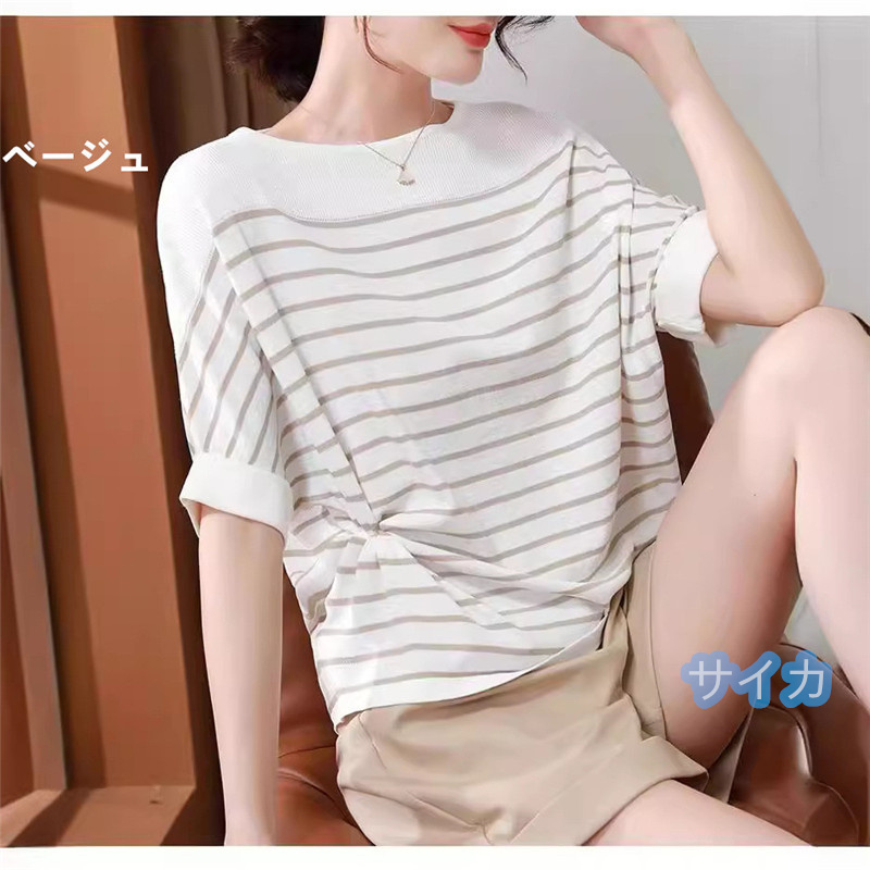 Tシャツ レディース 半袖 カットソートップス 白Tシャツ サマーTシャツ 夏Tシャツ 通気　カジュアル シンプル きれめS Ｍ L/tx3_画像3