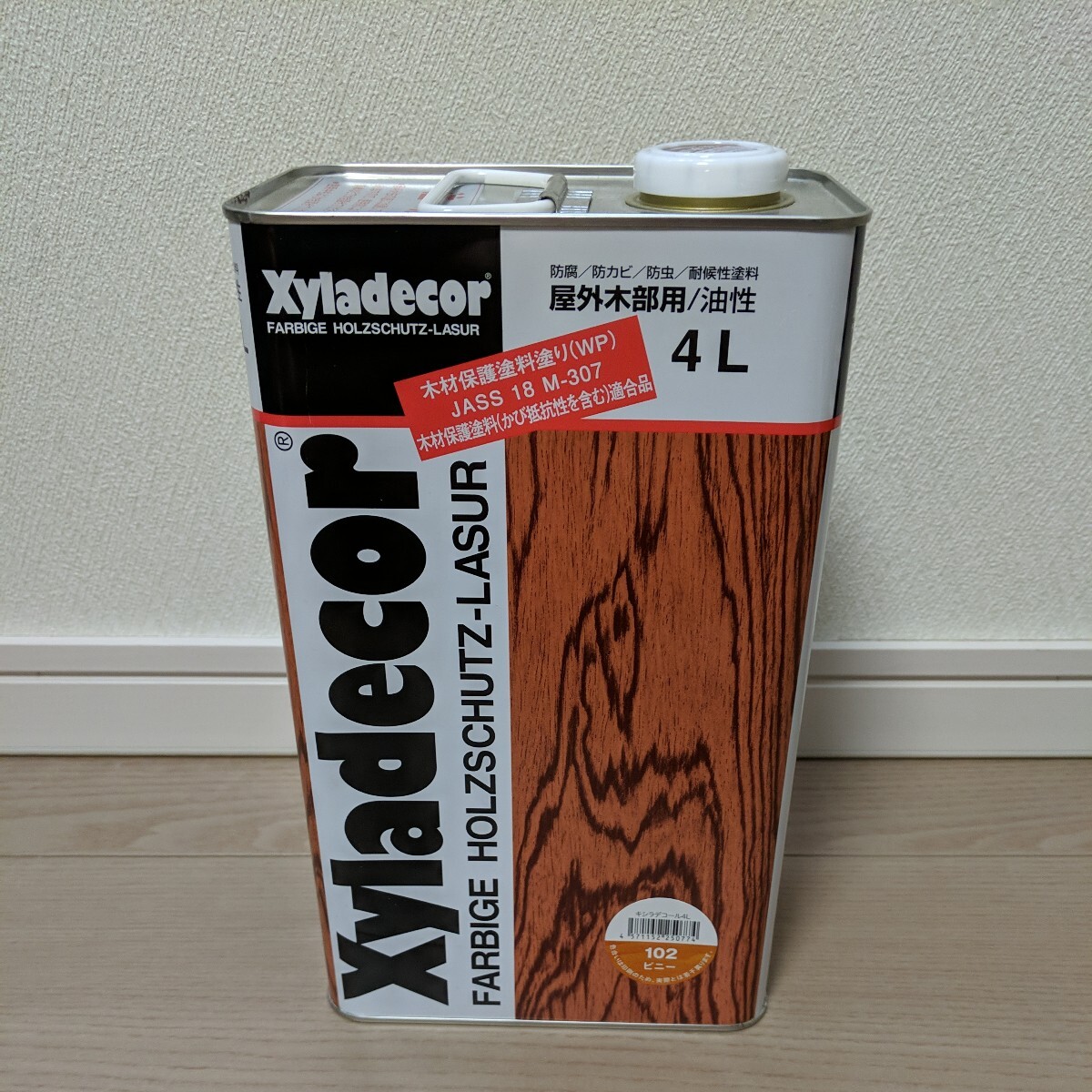 送料無料　 塗料　 新品　　 未使用 　キシラデコール 102 　　 ビニー　　 ４L　 木材保護塗料　　 Xyladecor 　