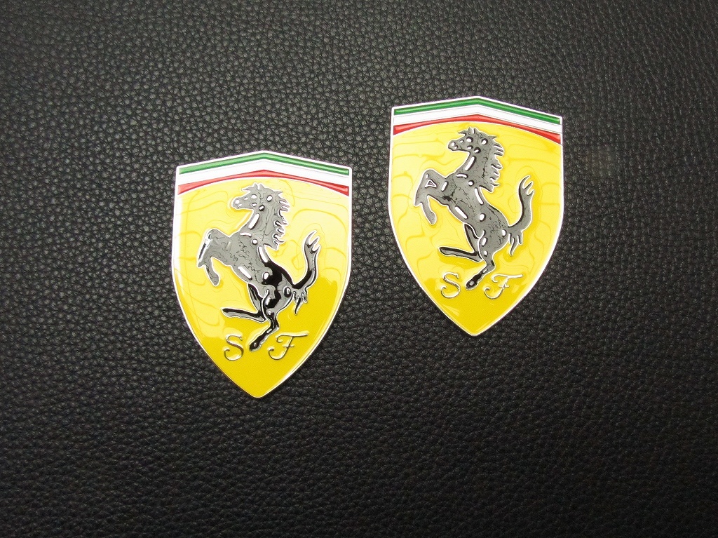  new goods Ferrari metal aluminium sticker /2 pieces set /20/ decal seal emblem custom 
