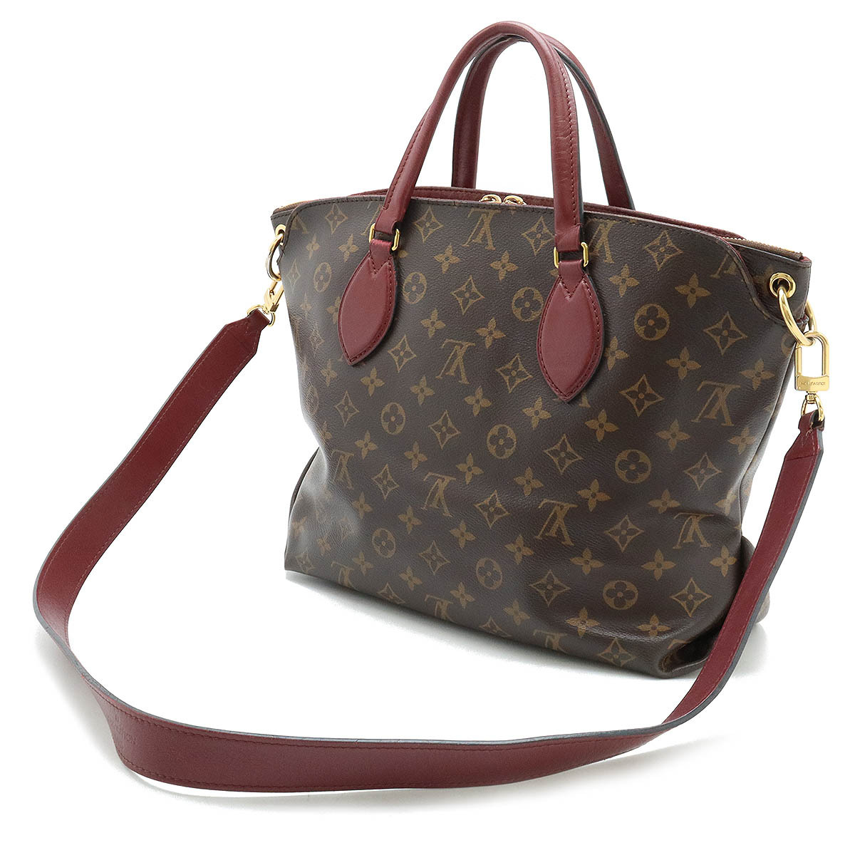 LOUIS VUITTON ルイ ヴィトン モノグラム フラワー ジップド トートMM ハンドバッグ 2WAY ショルダーバッグ_画像2