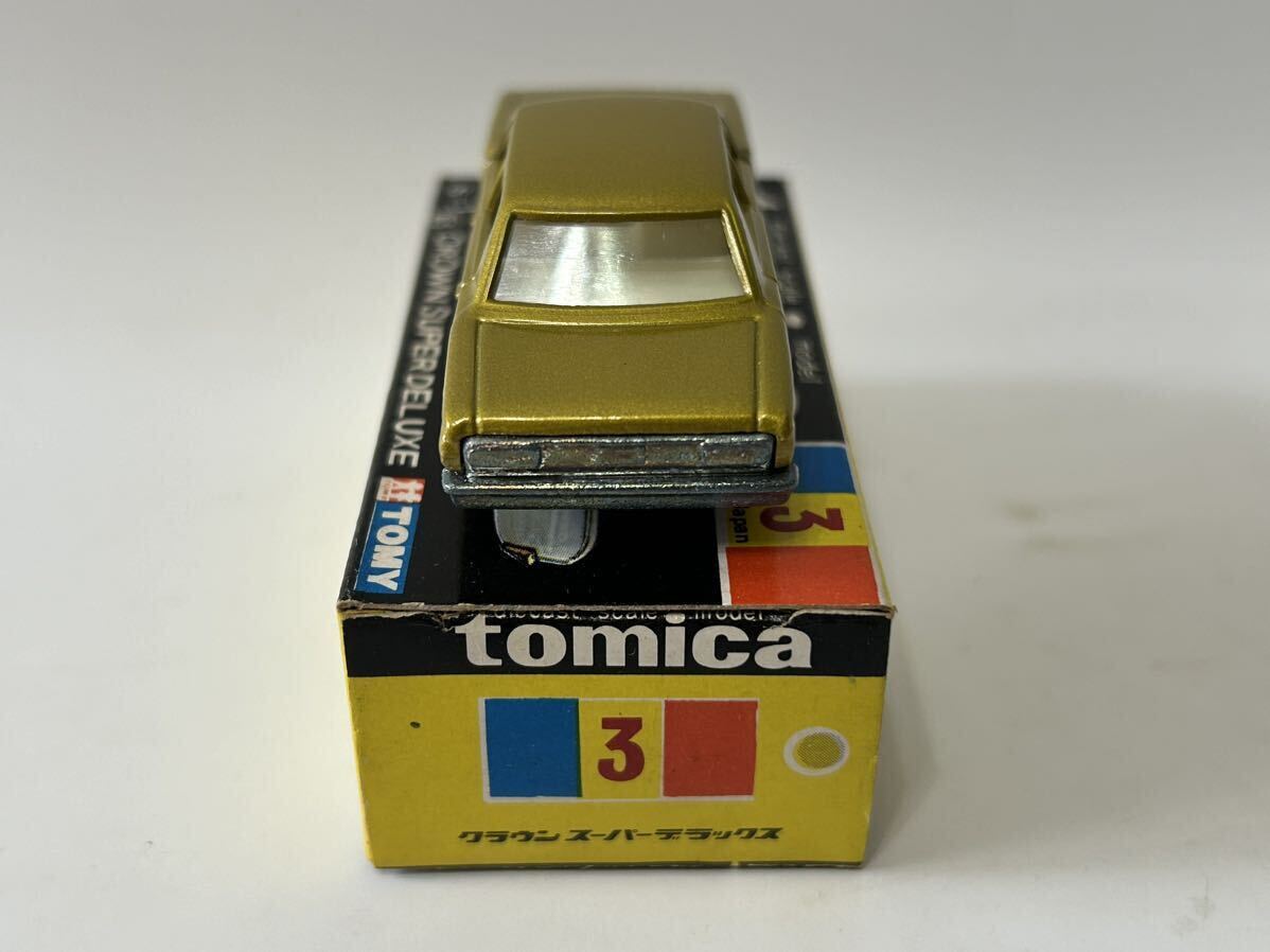 トミカ 黒箱 クラウン スーパーデラックス No.3-1-4 1Aホイール 金色指定箱 日本製 MBですが箱底面にメモ書きあり_画像9