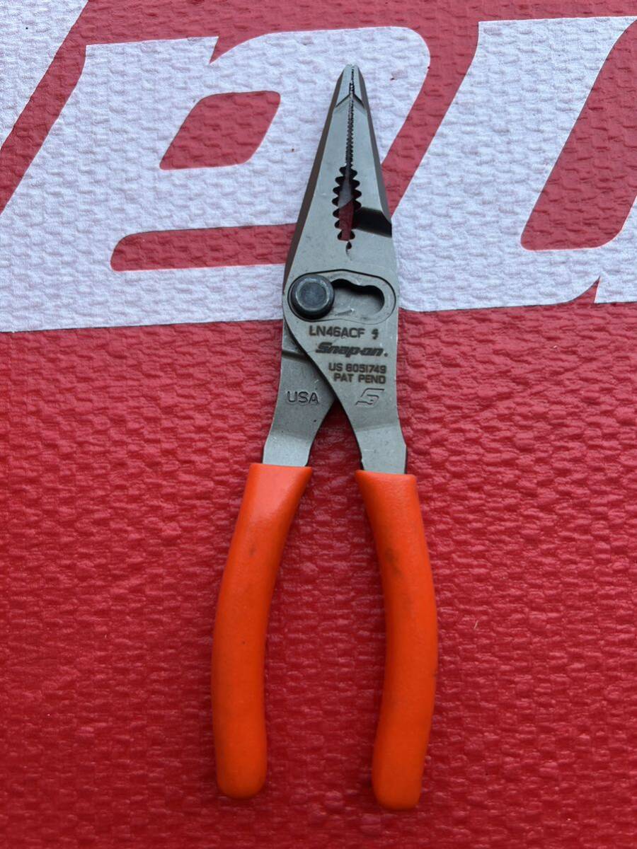 Snap-on Snap-on LN46ACF orange 7 дюймовый Talon Grip длинный нос slip joint плоскогубцы 