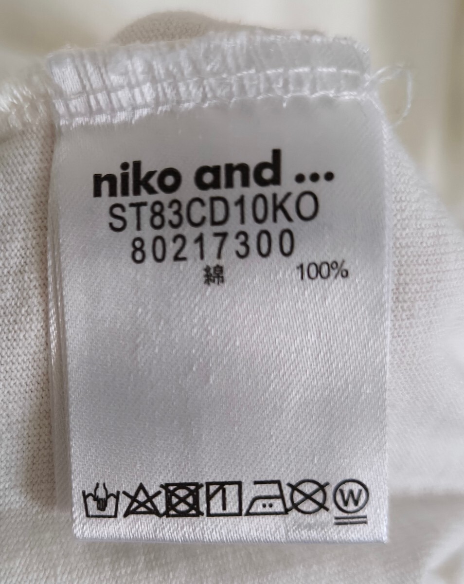 niko and...　夏物　レディース　 ④　L XL Tシャツワンピース　５分袖　ワンピース　ロゴ　白　ホワイト