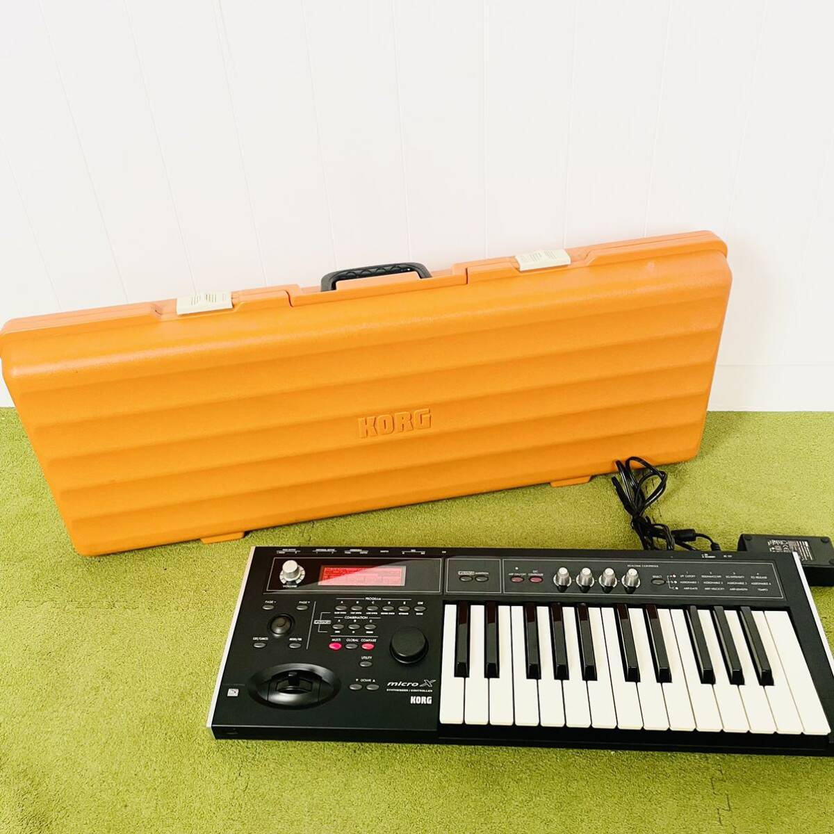 KORG micro X Korg synthesizer 25 key black operation verification ending beautiful goods case attaching 