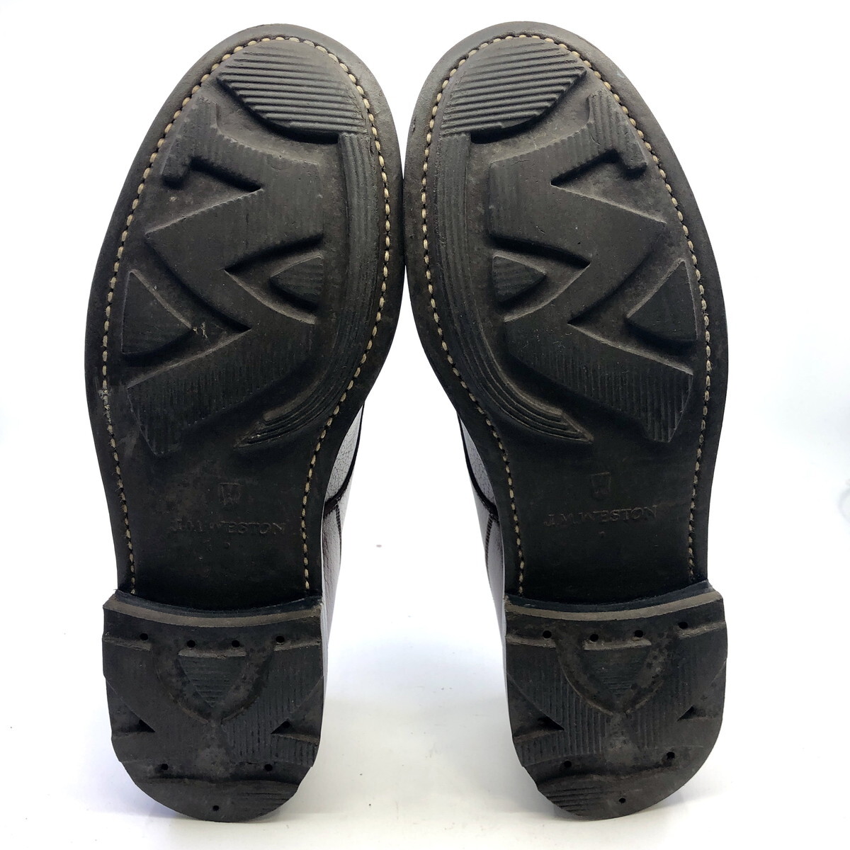 J.M.WESTON golf shoes leather shoes UK6D 24.5cm Brown U chip out feather JM waist n641GOLF D WIDTH(Y0501_9)
