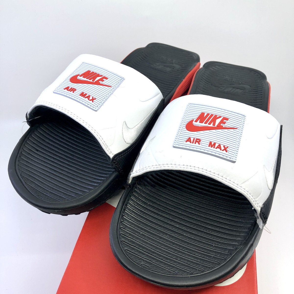  Nike air max 90 скользящий 28.0cm BQ4635-003 черный / Chile красный / белый мужской сандалии (Y0513_9)