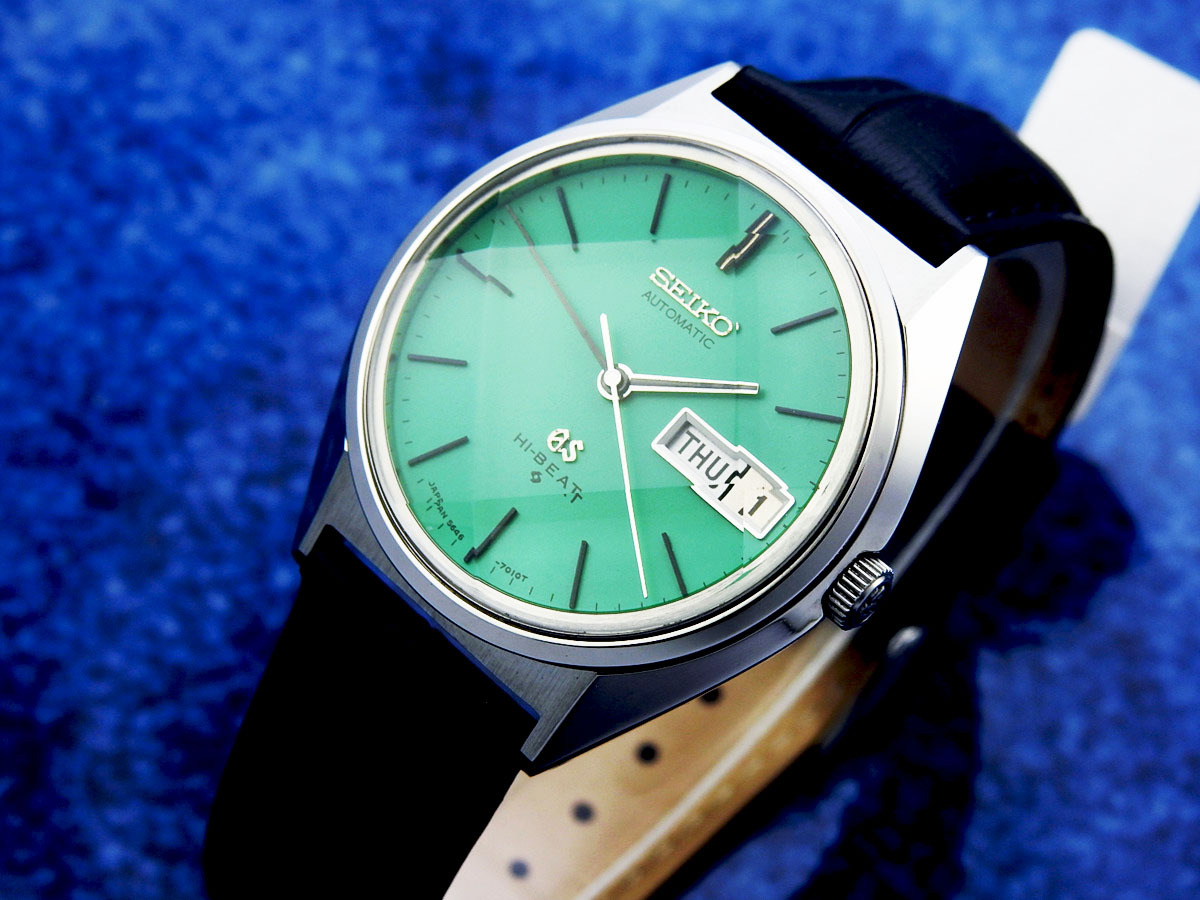 SEIKO Grand Seiko high beet 5646-7010 Steel Green Dial Cut Glass men's self-winding watch ( beautiful goods,OH ending ) / 35mm