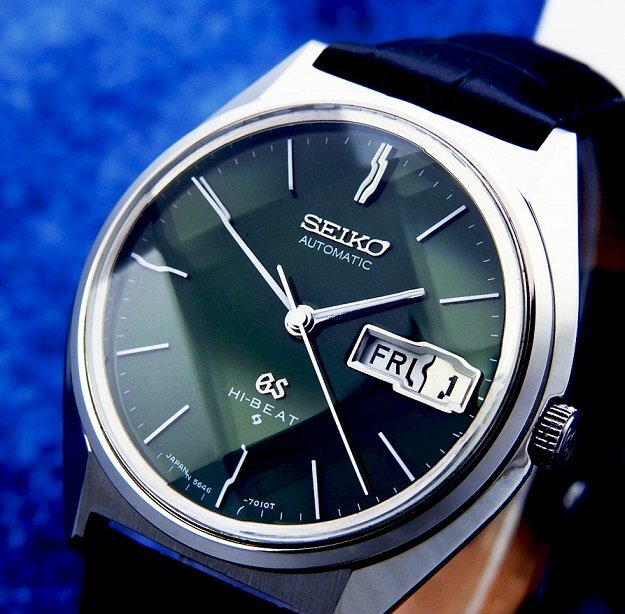 SEIKO グランドセイコー ハイビート 5646-7010 Steel Green Dial Cut Glass メンズ 自動巻き(美品、OH済み ) / 35mm_画像1