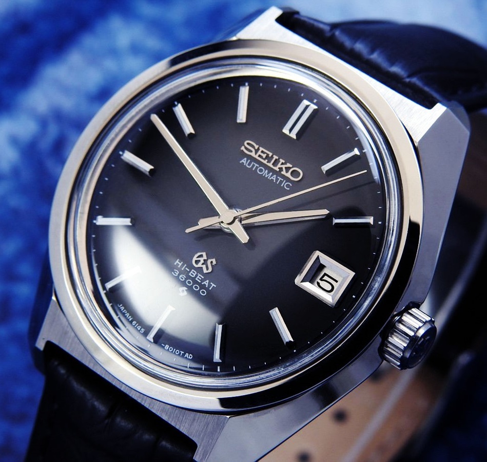 GRAND SEIKO グランド セイコー HI-BEAT 36000 6145-8000 Steel Black - Gray Gradation Dial メンズ 自動巻き (美品、OH済み ) / 36mm_画像1