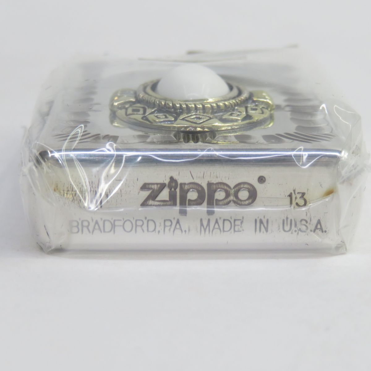 165s 【内袋未開封】Zippo ジッポー NATIVE METAL2 ホワイトバッファロー NM2-WB オイルライターの画像4