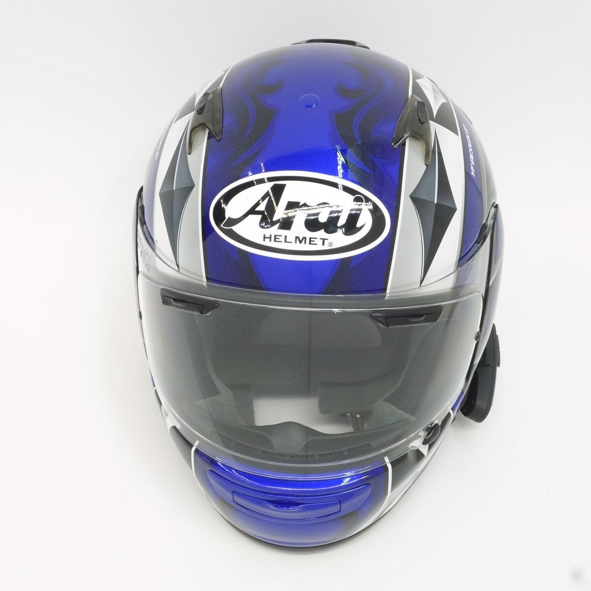 119 Arai/アライ QUANTUM-J ACE ブルー XLサイズ(61-62cm) フルフェイスヘルメット インカム付 ※中古の画像1