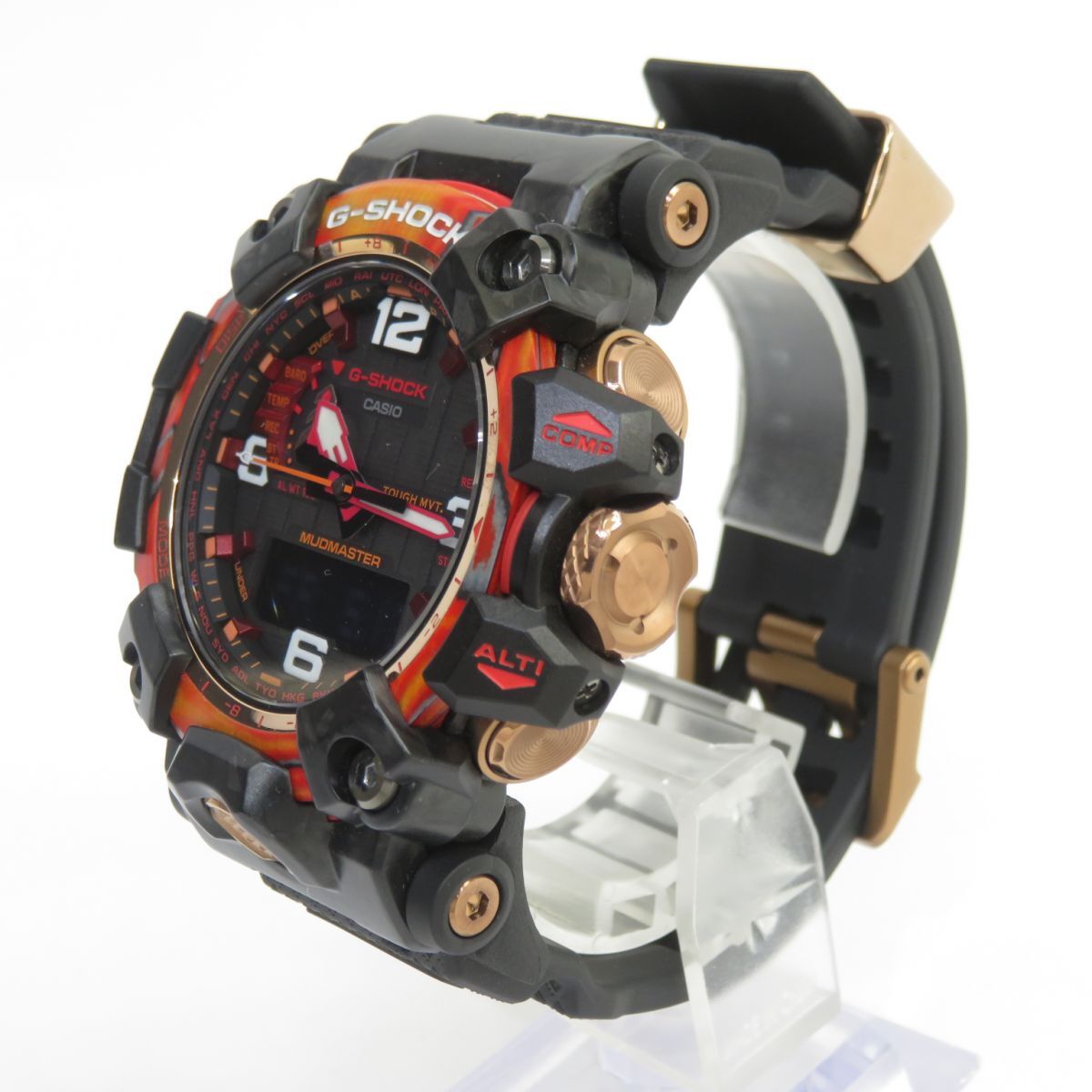 160s CASIO カシオ G-SHOCK 40th Anniversary Flare Red マスター オブ G マッドマスター GWG-2040FR-1AJR タフソーラー 腕時計 ※中古_画像3