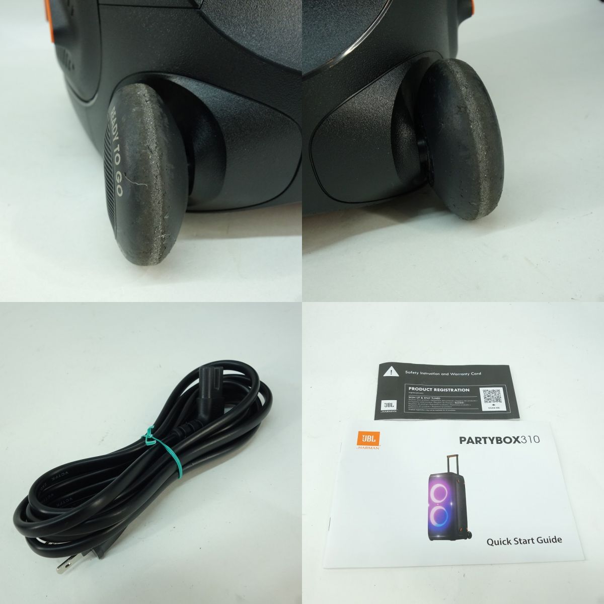 100s JBL ポータブルパーティースピーカー Partybox 310 IPX4 Bluetooth マイク/ギター入力対応 ※中古_画像10