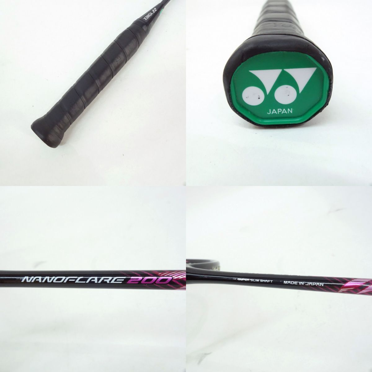 116 YONEX/ Yonex nano flair 200 NF-200 black magenta badminton racket size :4UG5 * used 