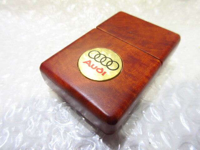 【Spiral】アウディ/AUDI Zippo/ジッポライター・木目調 新品/廃盤品/在庫限り/ウォールナット/の画像1