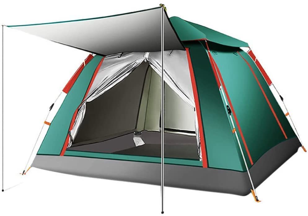新品 ポップアップテント テント 幅200cm 3～4人用 ワンタッチテント キャンプ 二重層 コンパクト 紫外線防止 アウトドア 日よけ Yinleaderの画像1