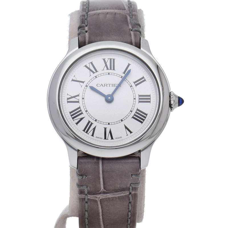  Cartier long do Must du Cartier watch 29mm WSRN0030 SS/ leather lady's clock silver finishing settled 