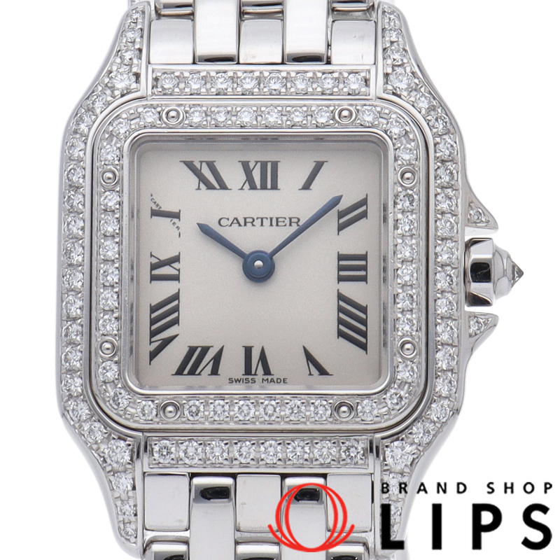  Cartier Panthere de Cartier watch SM diamond bezel WF3118F3 box K18WG lady's clock white 