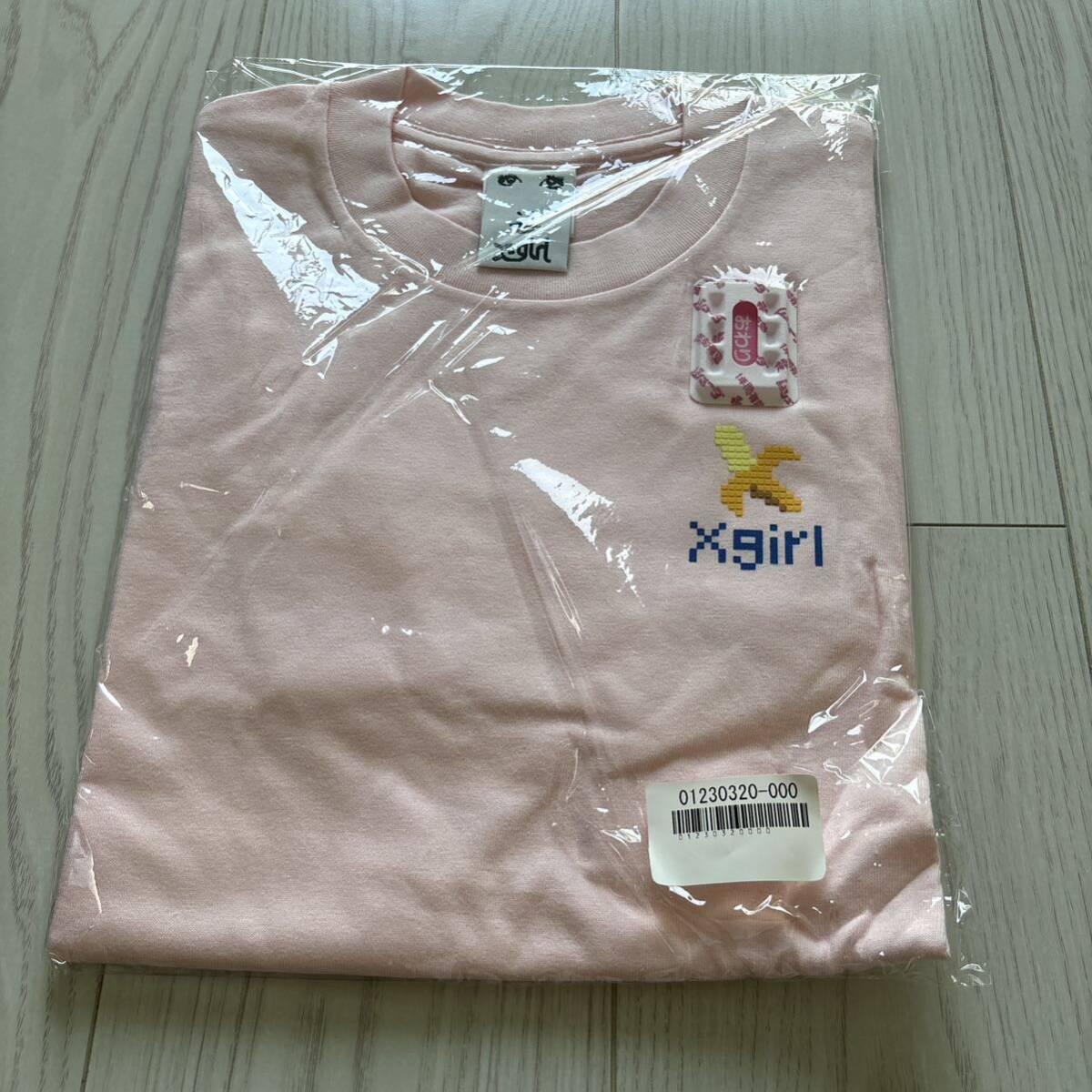 未使用●X-girl エックスガール 半袖 ピンク Tシャツ/ロゴ/ワンポイント/Mサイズ/トップス/レディース/ブランド/アクセント/Tee ★1113-4_画像2