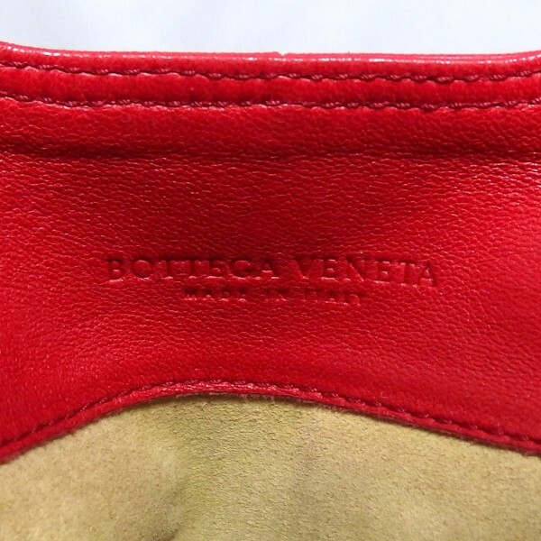 ★BOTTEGA VENETA イントレチャート レザー ミニ ハンドバッグ 143393 V0055 赤 ヴィンテージ オールド ボッテガ・ヴェネタ★_画像9