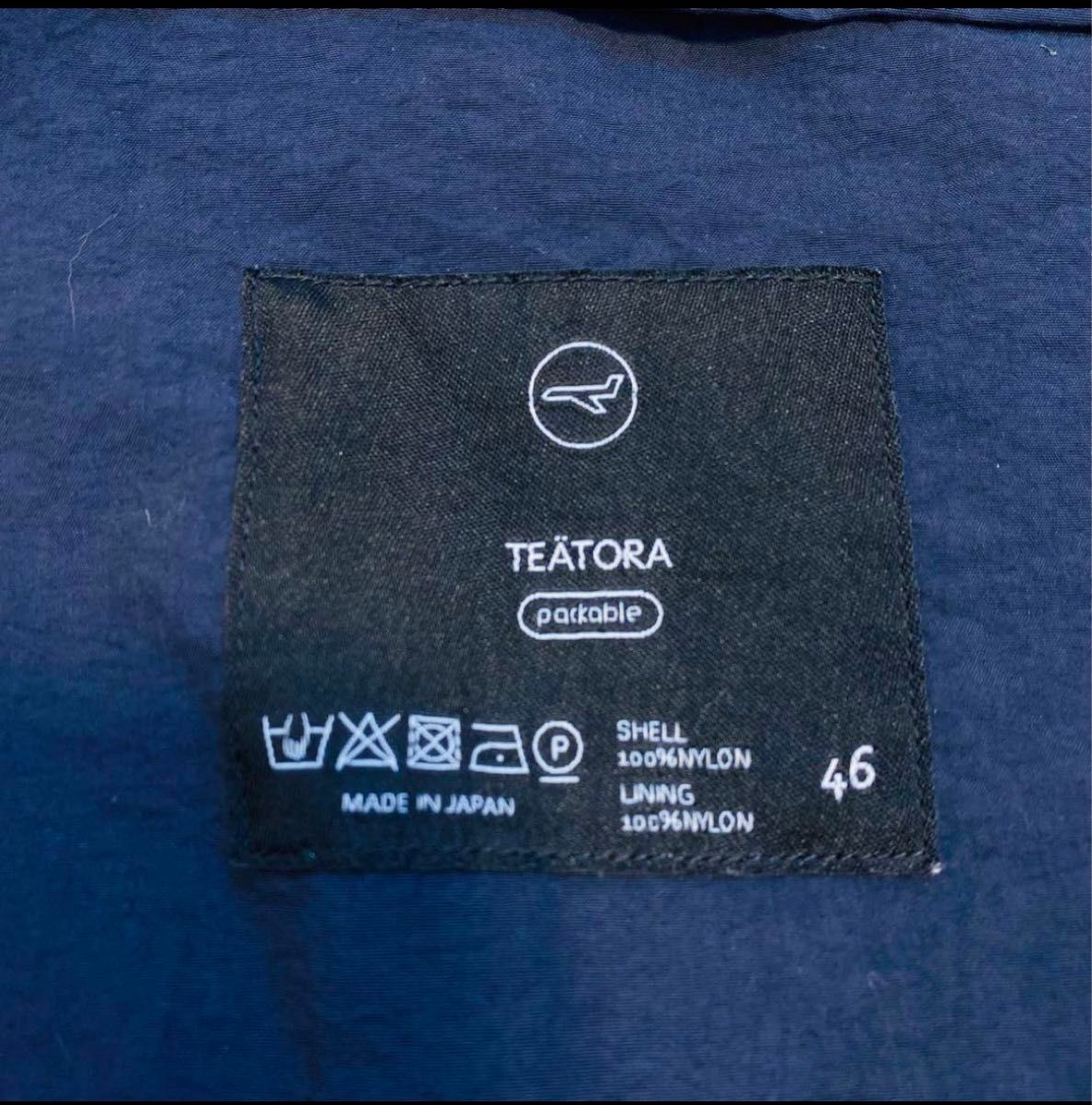 テアトラ デバイス テーラードジャケット パッカブル 46 ネイビー