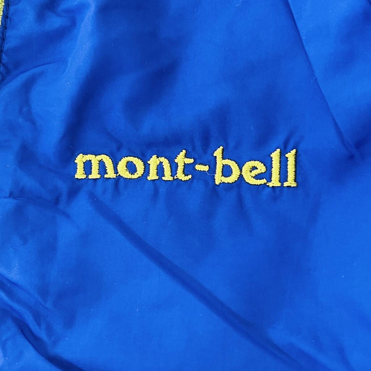 【mont-bell/モンベル】ダウンベスト リバーシブル キッズ/子供用 ライムグリーン ブルー アウトドア★_画像4