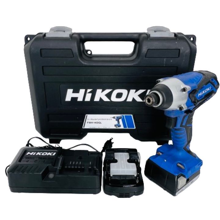 【HiKOKI/ハイコーキ】コードレスインパクトドライバ FWF14DGL DC14.4V 19Wh 蓄電池2個 電動工具 ブルー★9961_画像1
