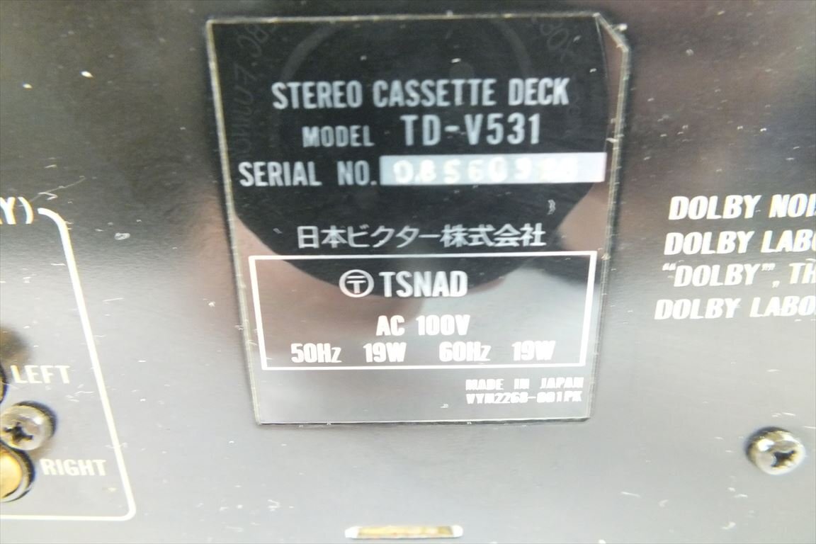 ☆ Victor ビクター TD-V531 カセットデッキ 中古 現状品 240507M4449_画像10