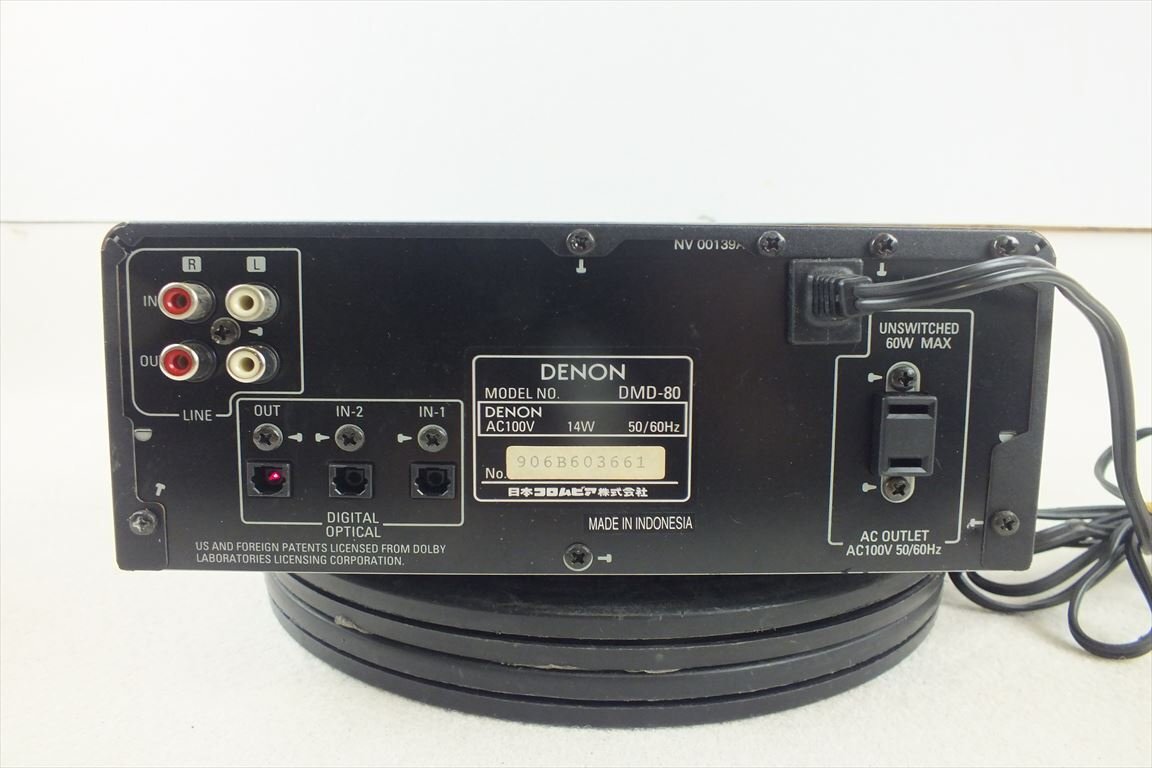 ☆ DENON デノン DMD-80 MDレコーダー 中古 現状品 240507M4465_画像7