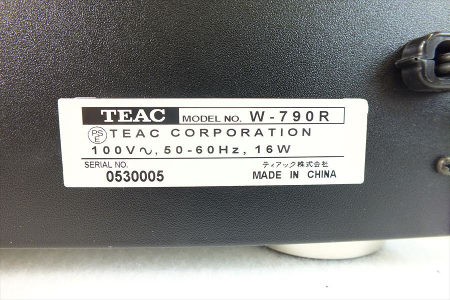 ◆ TEAC ティアック W-790R カセットデッキ 中古 現状品 240509G3082_画像8