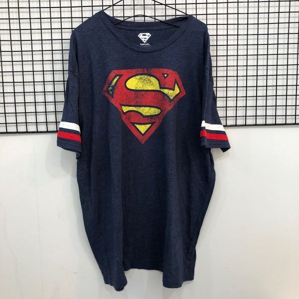 K6 スーパーマン 半袖 Tシャツ 紺　2XL ネイビー　DC アメコミ_画像1