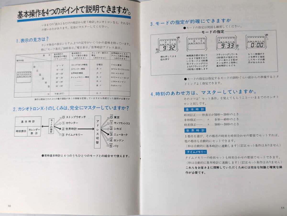 105　CASIO カシオ コンピュータウォッチ カシオトロン Xー1 世界初セールス必勝マニュアル　5チャンネルデジタル　カタログ等_画像7