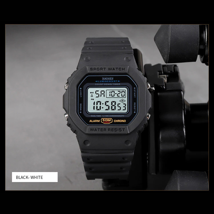 50m防水 ダイバーズウォッチ デジタル腕時計スポーツジョギング ブラック×ブラック黒CASIOカシオG-SHOCKではありません