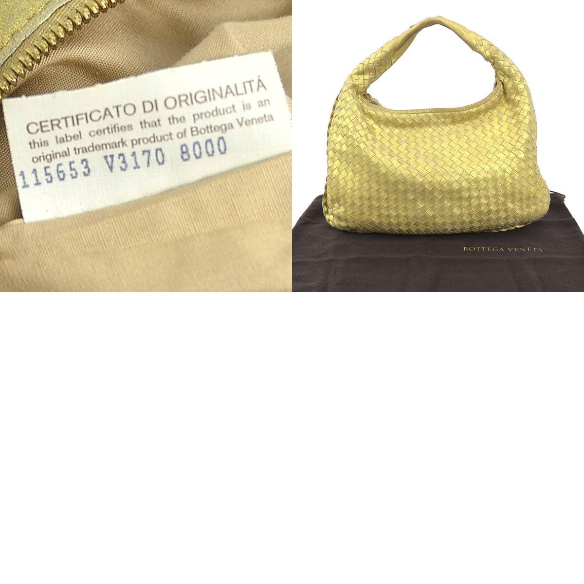 ボッテガヴェネタ BOTTEGAVENETA ハンドバッグ イントレチャート レザー ゴールド e58645a_画像10