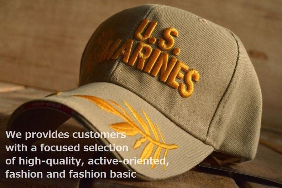 U.S.MARINES  キャップ  帽子 ベージュ  メンズ レディース ミリタリー 刺繍 新品