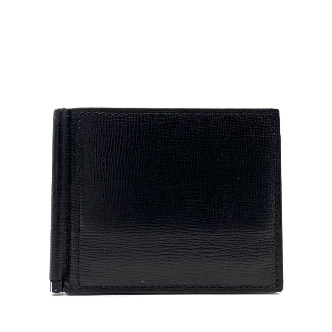 1 jpy [ regular goods * ultimate beautiful goods ]Valextravarek -stroke la money clip folding twice purse men's business Italy made car f leather V character cut black 