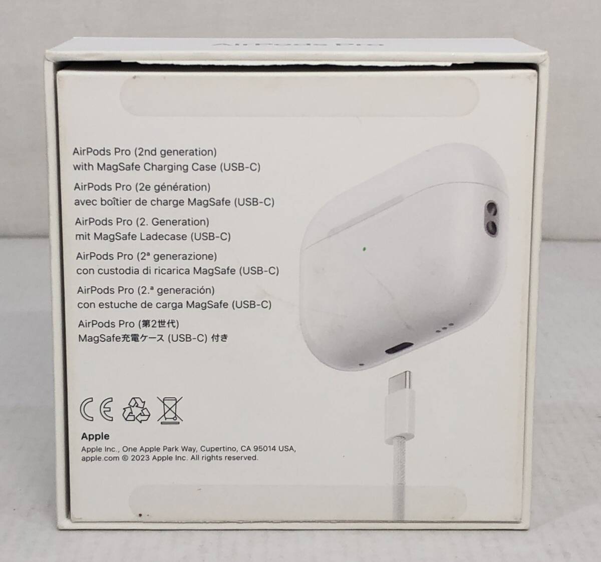 ■Apple AirPods Pro 第2世代 MTJV3J/A エアポッズプロ A3047 A3048 A2968 Magsafe充電ケース付き ワイヤレスイヤホン【中古美品】_画像2